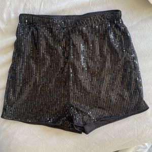 Black Sequin Shorts high waisted